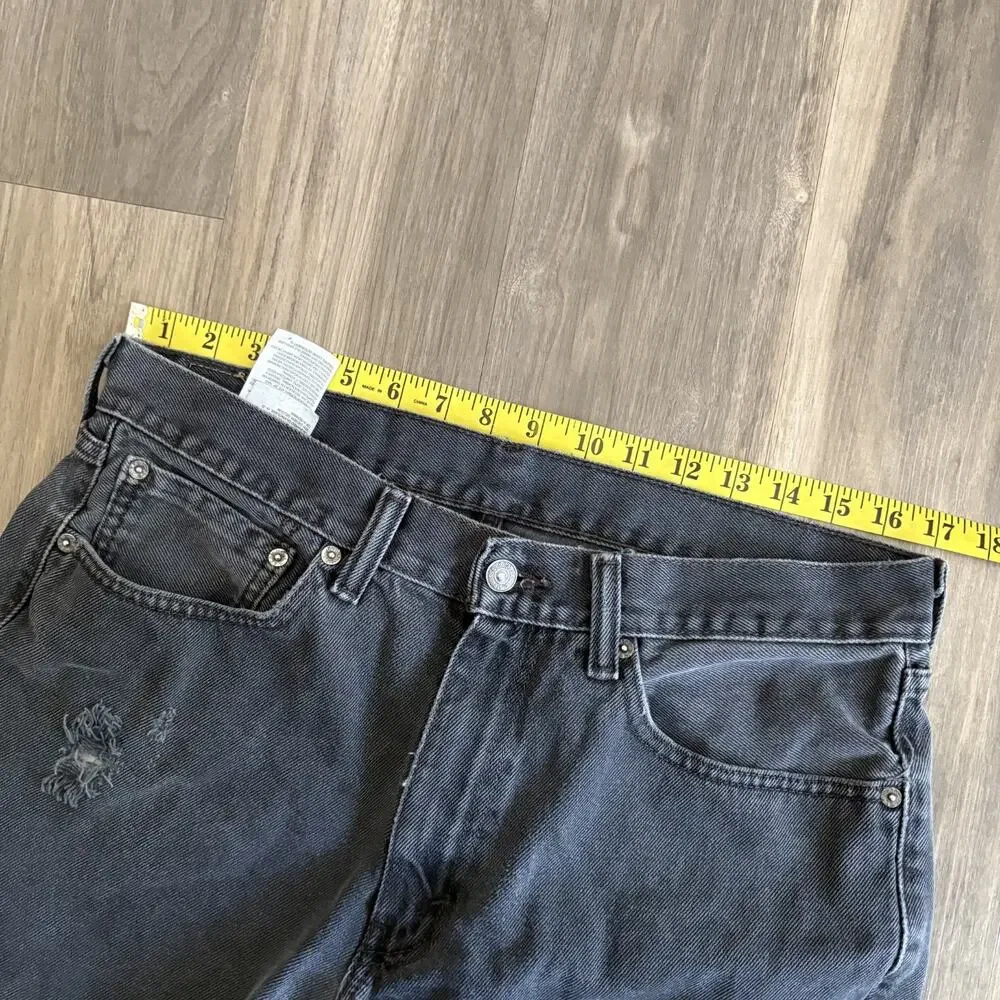 Vintage Y2K Levi’s 505 Jeans Men's Size 34x34 Straight Leg Black Denim Faded